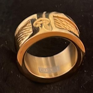 Charriol forever ring - Stunning Stainless steel gold tone cable ring.